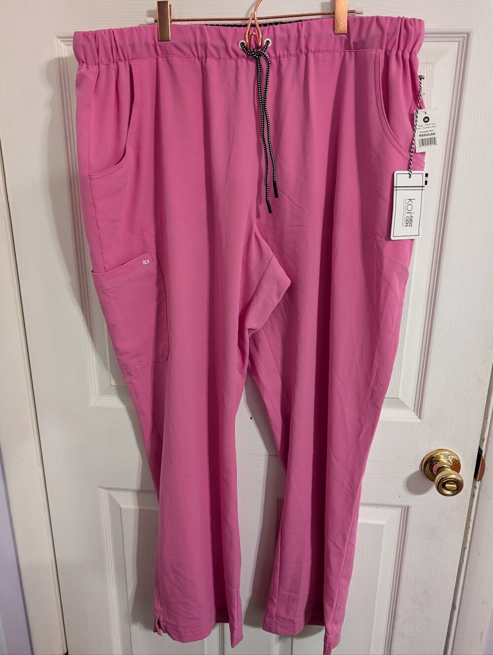 New Koi Womens Scrub Pants Pink Hero Nursing Uniform Plus Size 2X NWT